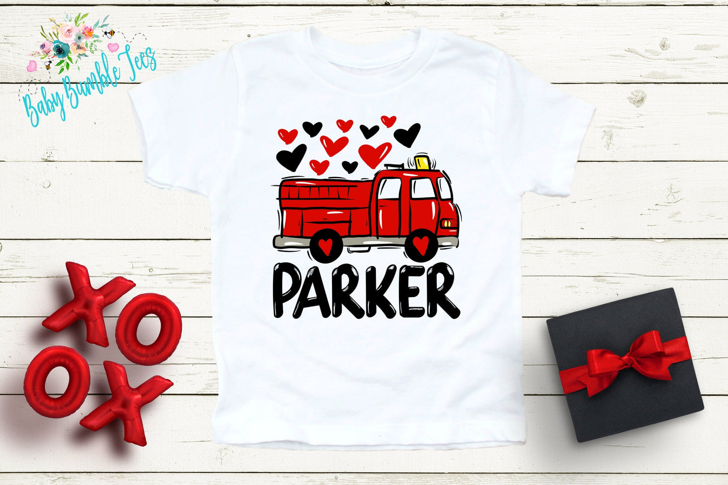 Valentines Day Fire Truck Shirt // Boys Valentines Day Shirt // Boy Shirt // Fire Truck // Kids Valentines Day // Toddler Shirt / kids shirt