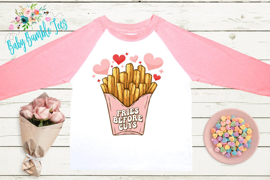 Fries Before Guys Shirt // Girls Valentines Day Shirt // Kids Valentines Day Shirt // Valentines Day // Toddler Shirt // kids shirt