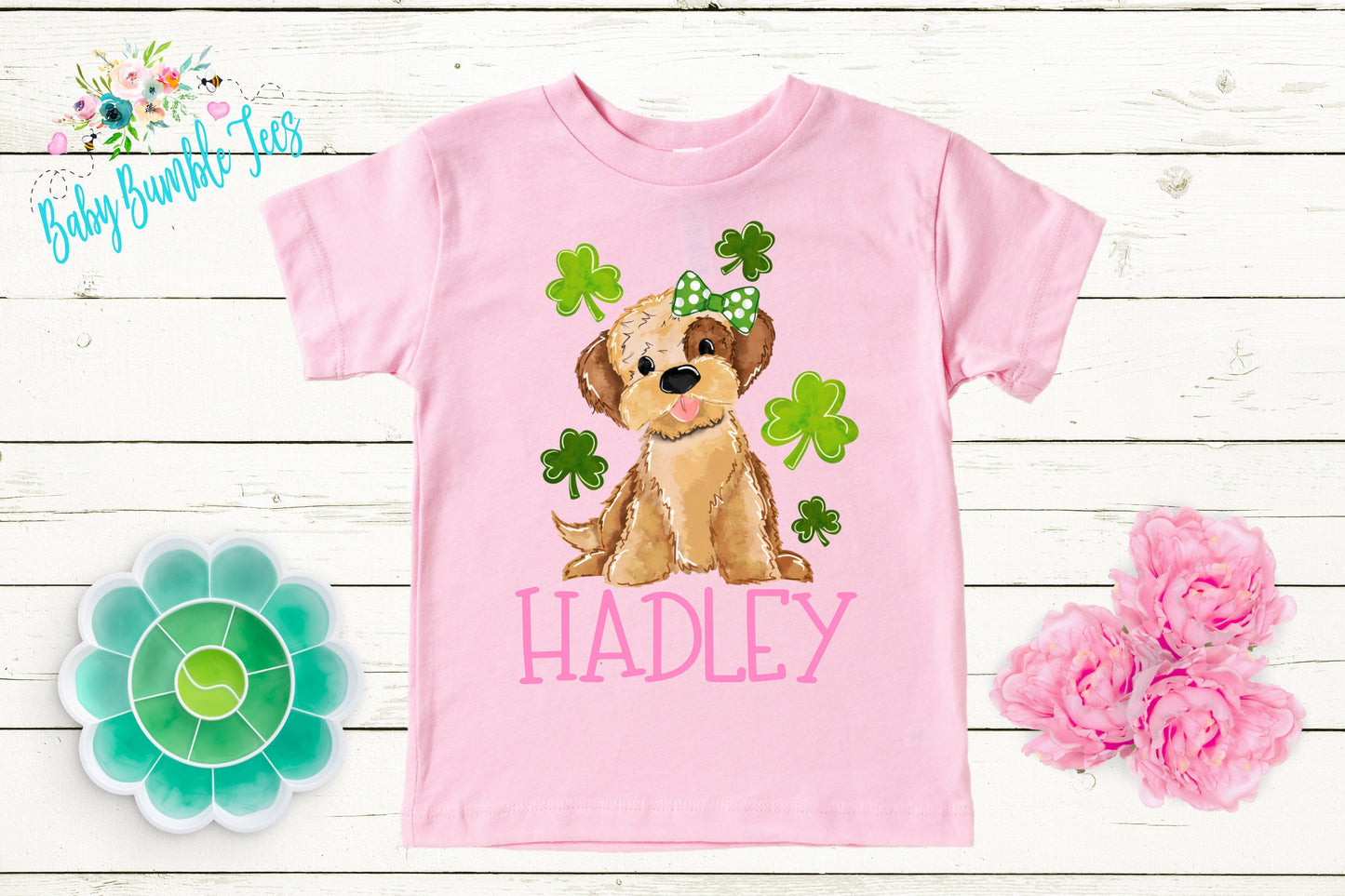 St Patricks Day Kids Shirt - Personalized Name - Girls St Patricks Day Shirt - St Paddy's Day - Toddler Shirt - kids shirt - Puppy Dog