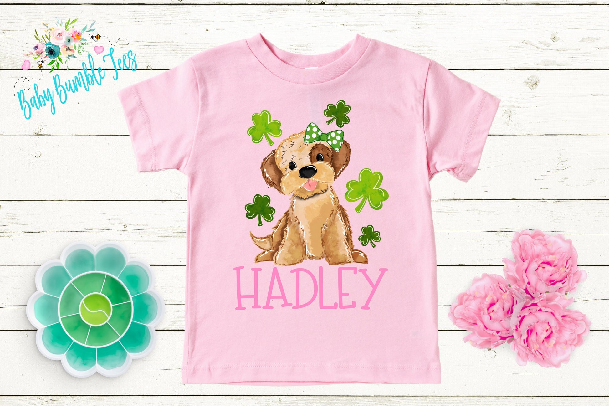 St Patricks Day Kids Shirt - Personalized Name - Girls St Patricks Day Shirt - St Paddy's Day - Toddler Shirt - kids shirt - Puppy Dog