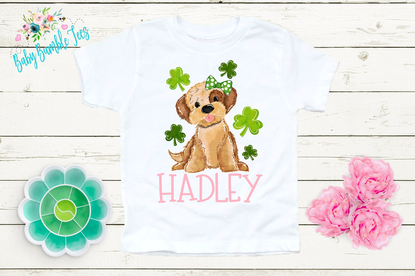 St Patricks Day Kids Shirt - Personalized Name - Girls St Patricks Day Shirt - St Paddy's Day - Toddler Shirt - kids shirt - Puppy Dog