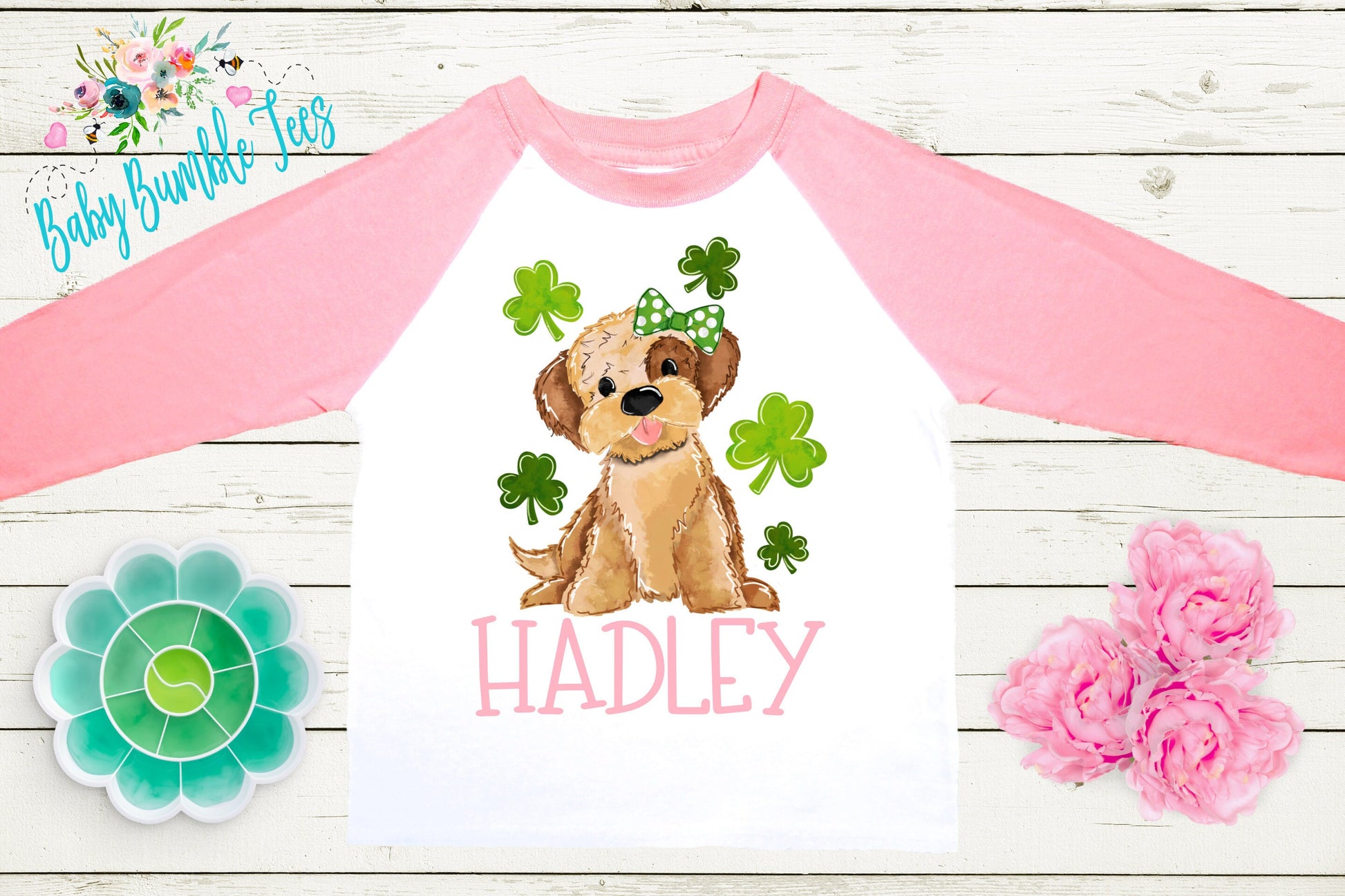 St Patricks Day Kids Shirt - Personalized Name - Girls St Patricks Day Shirt - St Paddy's Day - Toddler Shirt - kids shirt - Puppy Dog