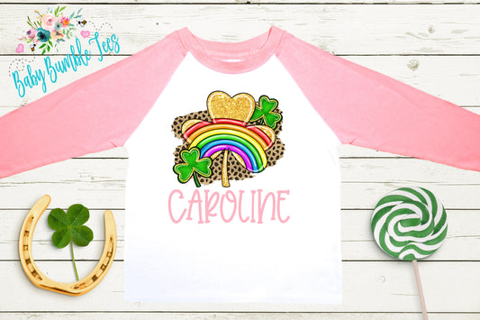 St Patricks Day Kids Shirt - Personalized Name - Girls St Patricks Day Shirt - St Paddy's Day - Toddler Shirt - kids shirt - Clover