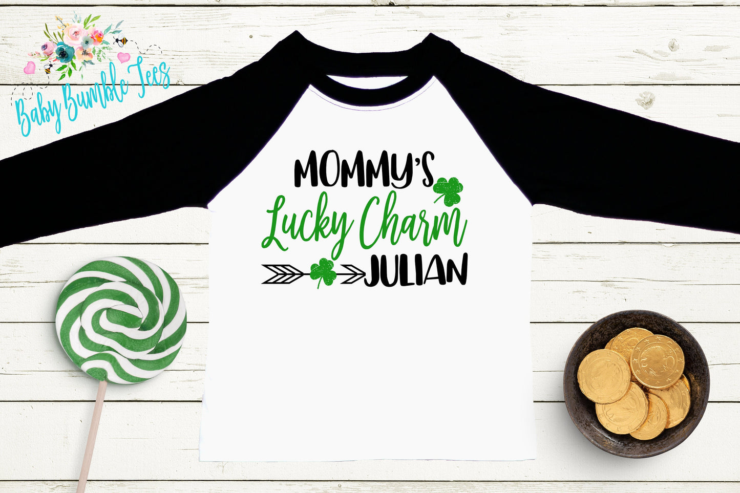 Mommy's Lucky Charm Shirt - Personalized Name - St Patricks Day - Boy Shirt - Mommy - St Paddys Day - Toddler Shirt - kids shirt