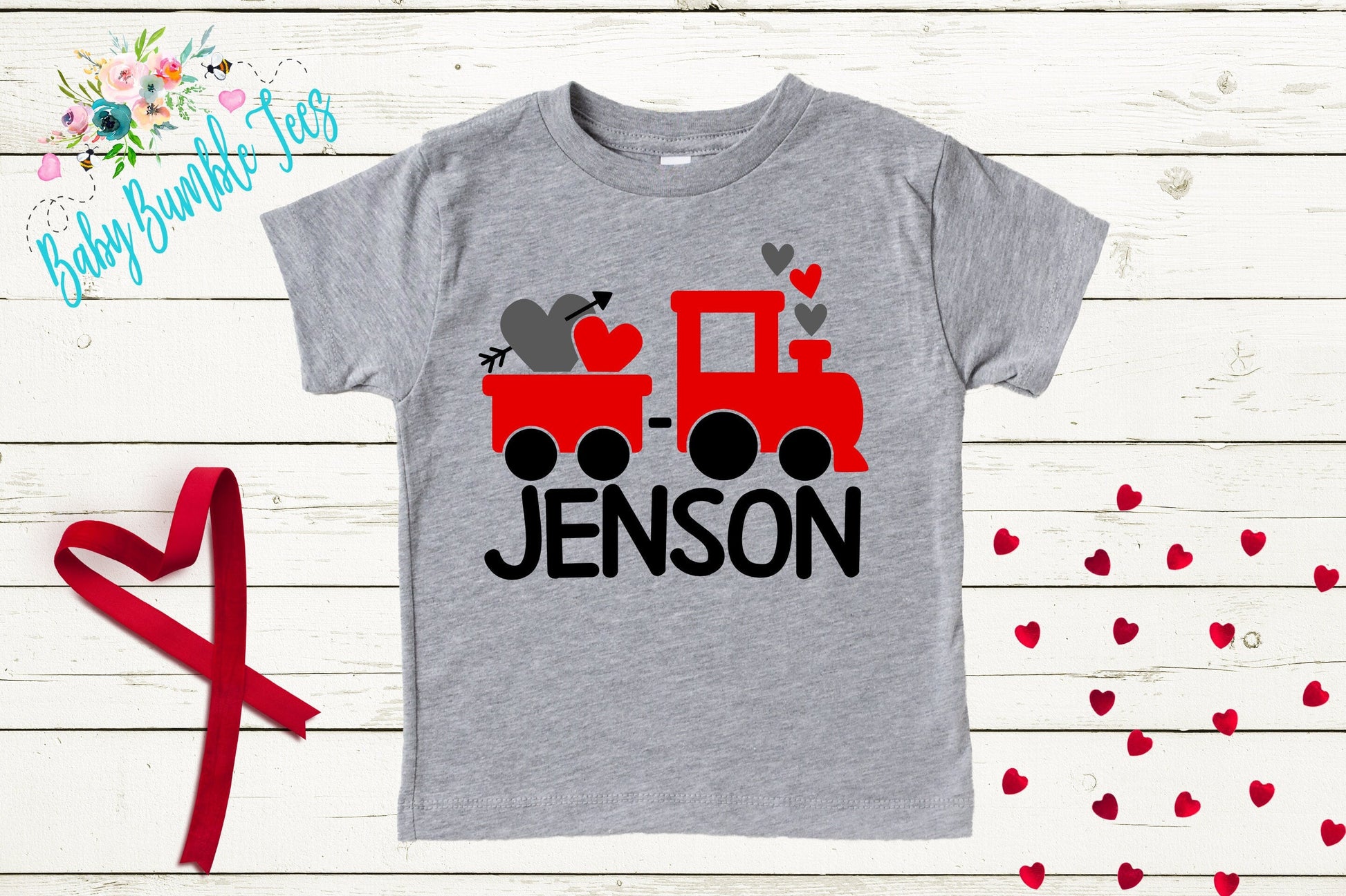 Valentines Day Train Shirt // Personalized Name // Valentine // Boy Shirt // Train // My First Valentines Day // Toddler Shirt // kids shirt