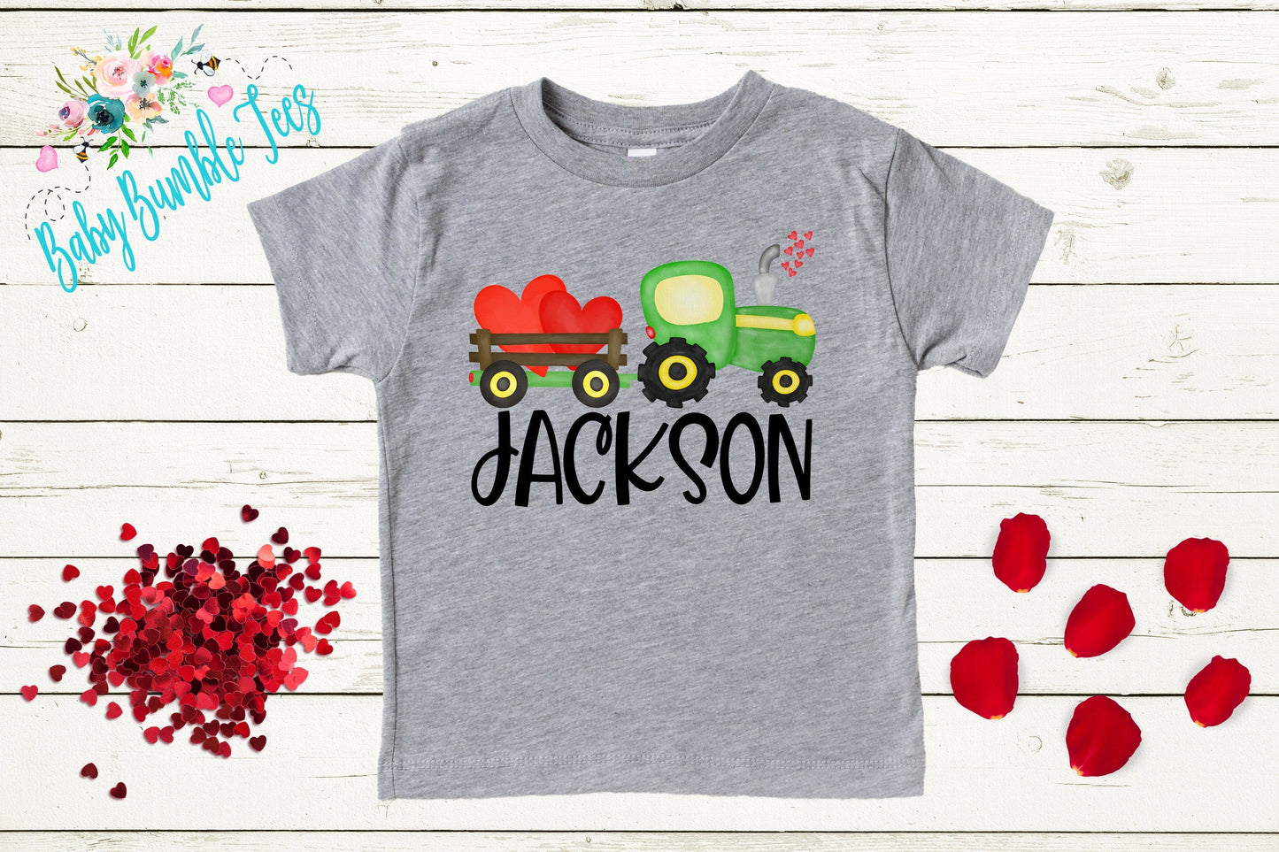 Valentines Day Truck Shirt // Personalized Name // Boys Valentine Shirt // Boy Shirt // Tractor // Valentine Toddler Shirt // kids shirt