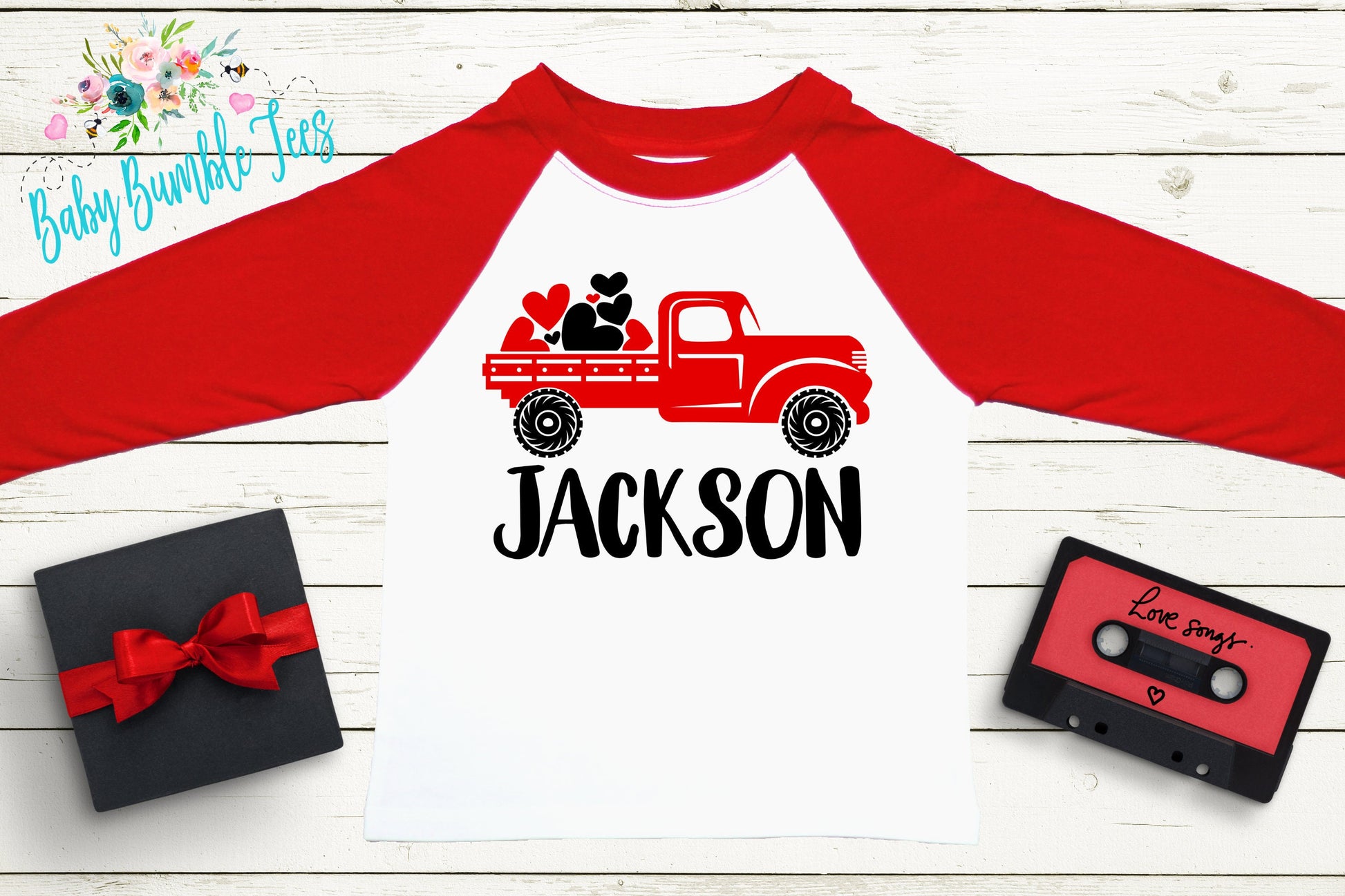 Valentines Day Truck Shirt // Personalized Name // Valentine // Boy Shirt // Truck // My First Valentines Day // Toddler Shirt // kids shirt