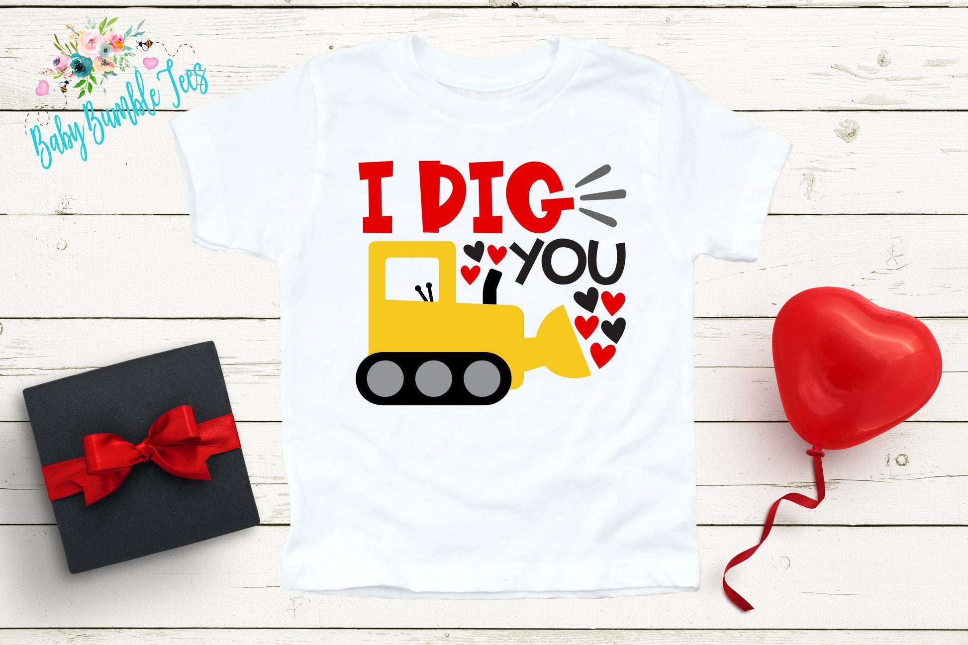 I Dig You Shirt // Valentine // Boy Shirt // Truck // My First Valentines Day // Toddler Shirt // kids shirt // Construction // Digger