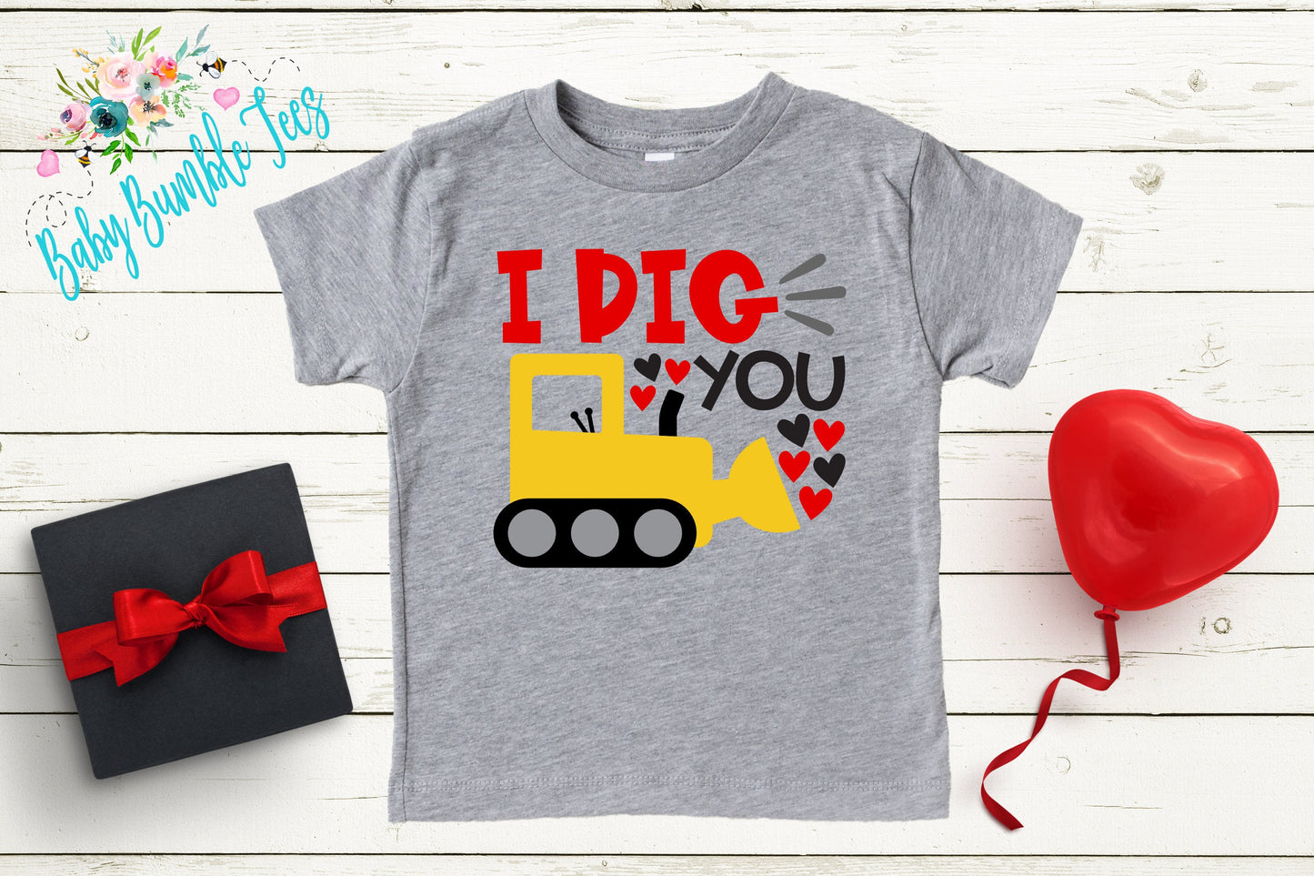 I Dig You Shirt // Valentine // Boy Shirt // Truck // My First Valentines Day // Toddler Shirt // kids shirt // Construction // Digger