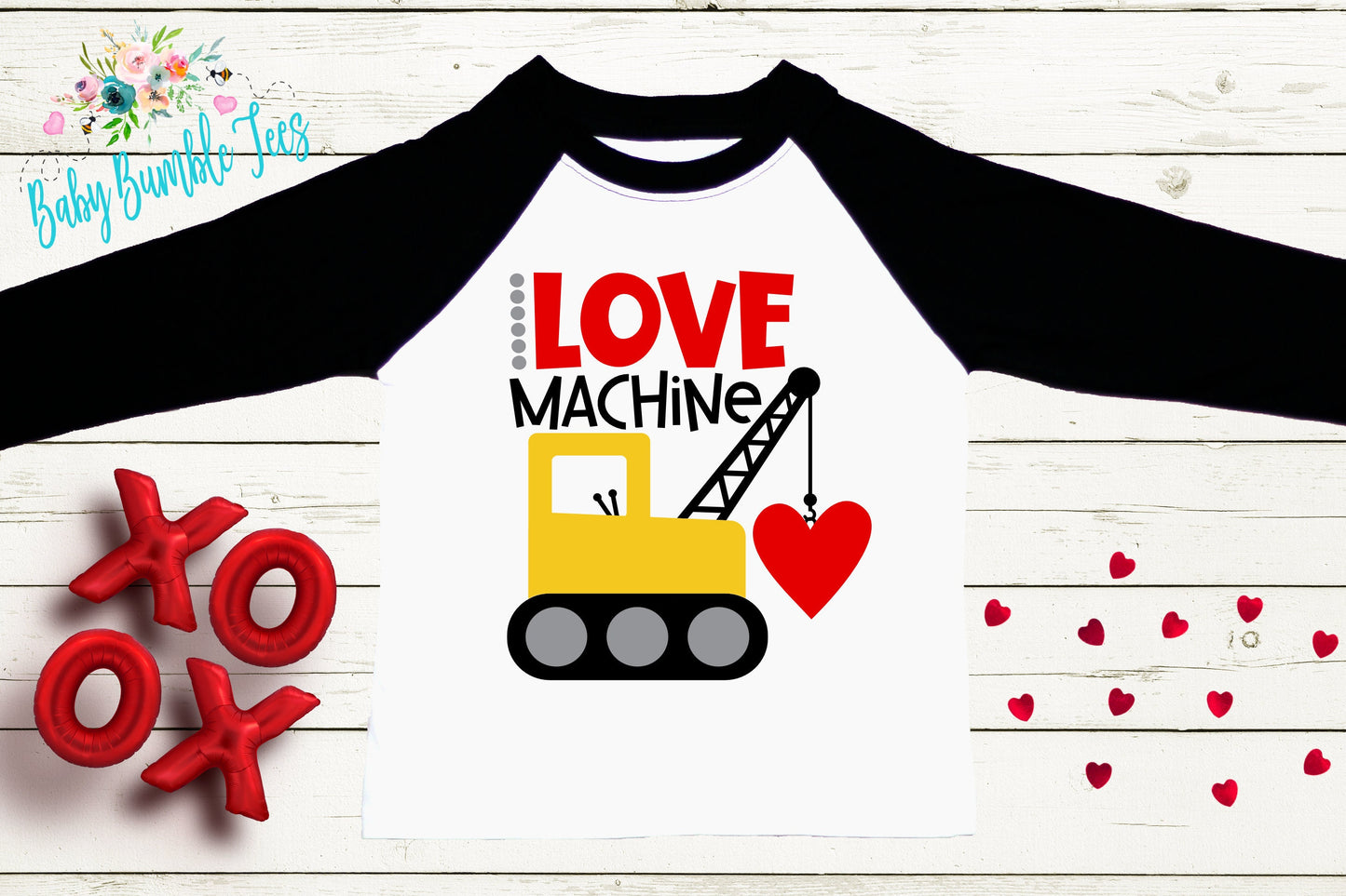 Love Machine Shirt // Valentine // Boy Shirt // Truck // My First Valentines Day // Toddler Shirt // kids shirt // Construction // Digger