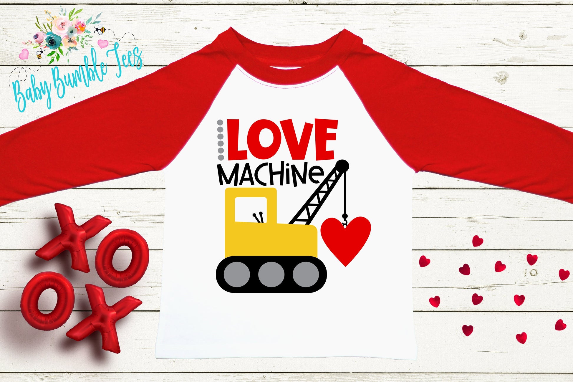 Love Machine Shirt // Valentine // Boy Shirt // Truck // My First Valentines Day // Toddler Shirt // kids shirt // Construction // Digger