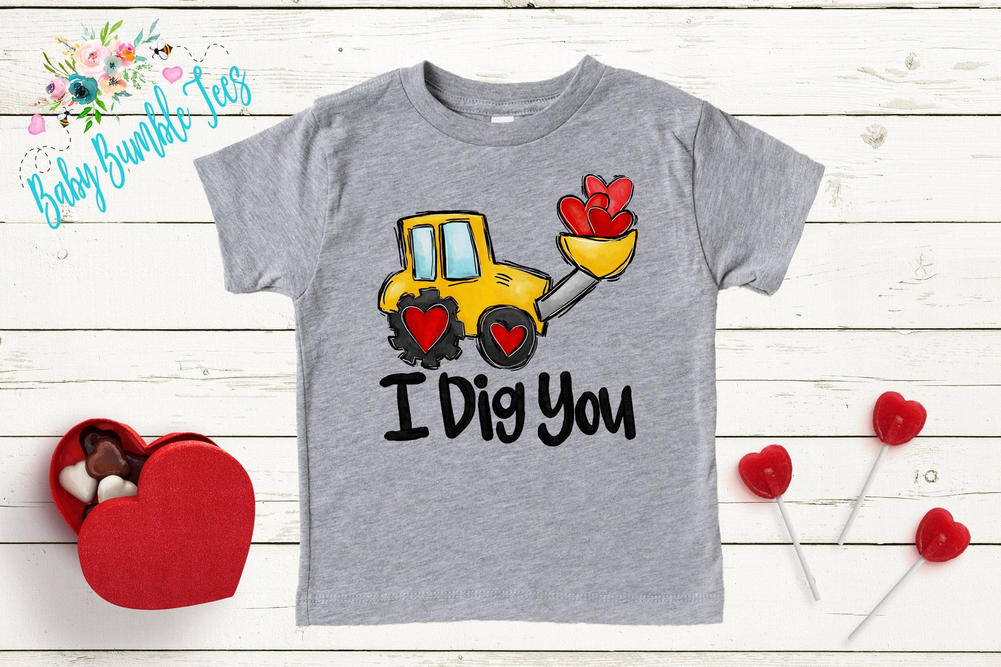 I Dig You Shirt // Valentine // Boy Shirt // Truck // My First Valentines Day // Toddler Shirt // kids shirt // Construction // Digger