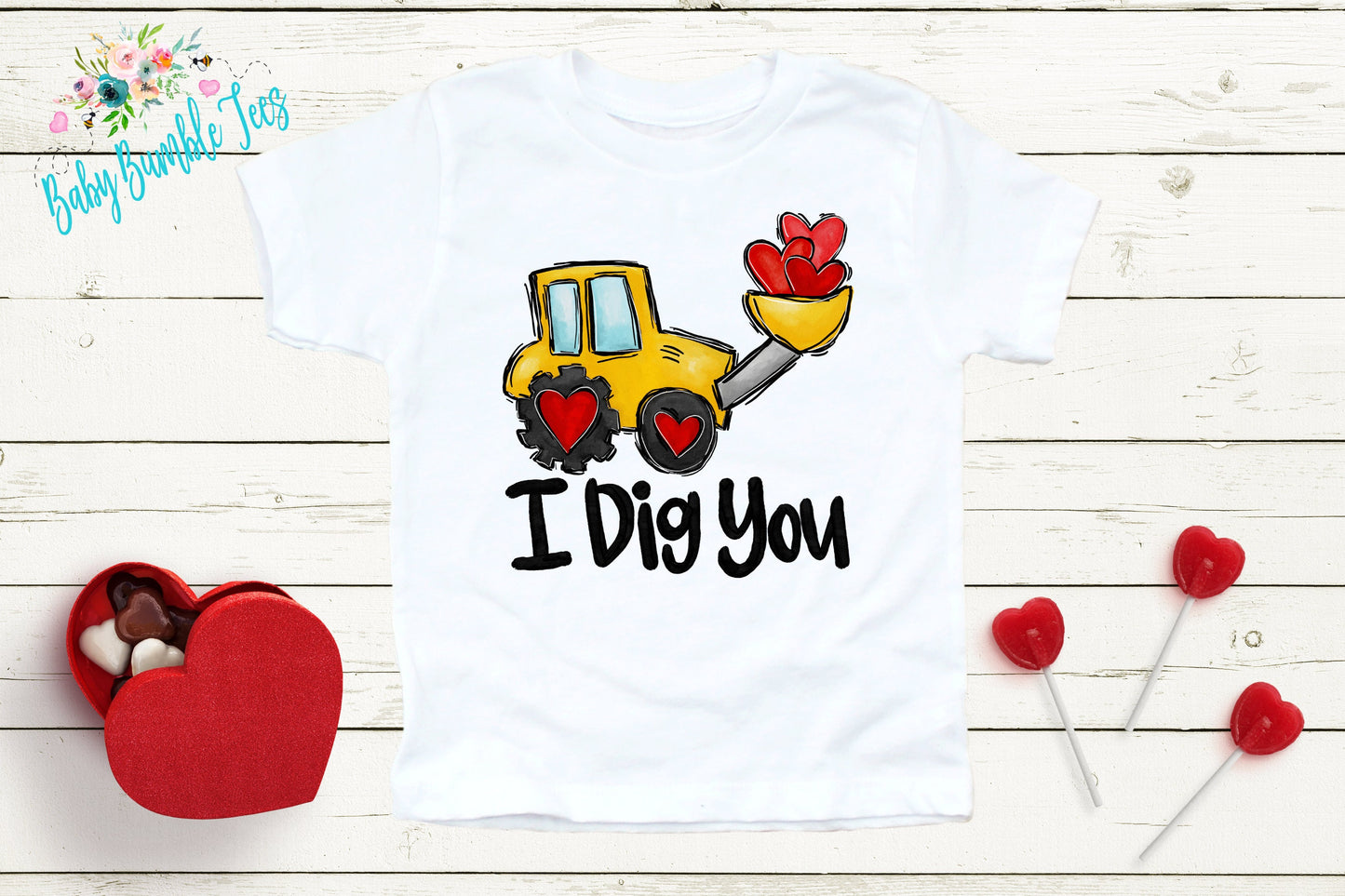 I Dig You Shirt // Valentine // Boy Shirt // Truck // My First Valentines Day // Toddler Shirt // kids shirt // Construction // Digger