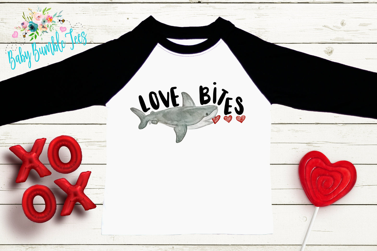 Love Bites Valentine's Day Shirt // Boys Valentine's Day Shirt Boy Shirt // Kids Valentine's Day Shirt // Toddler Shirt // Shark Shirt