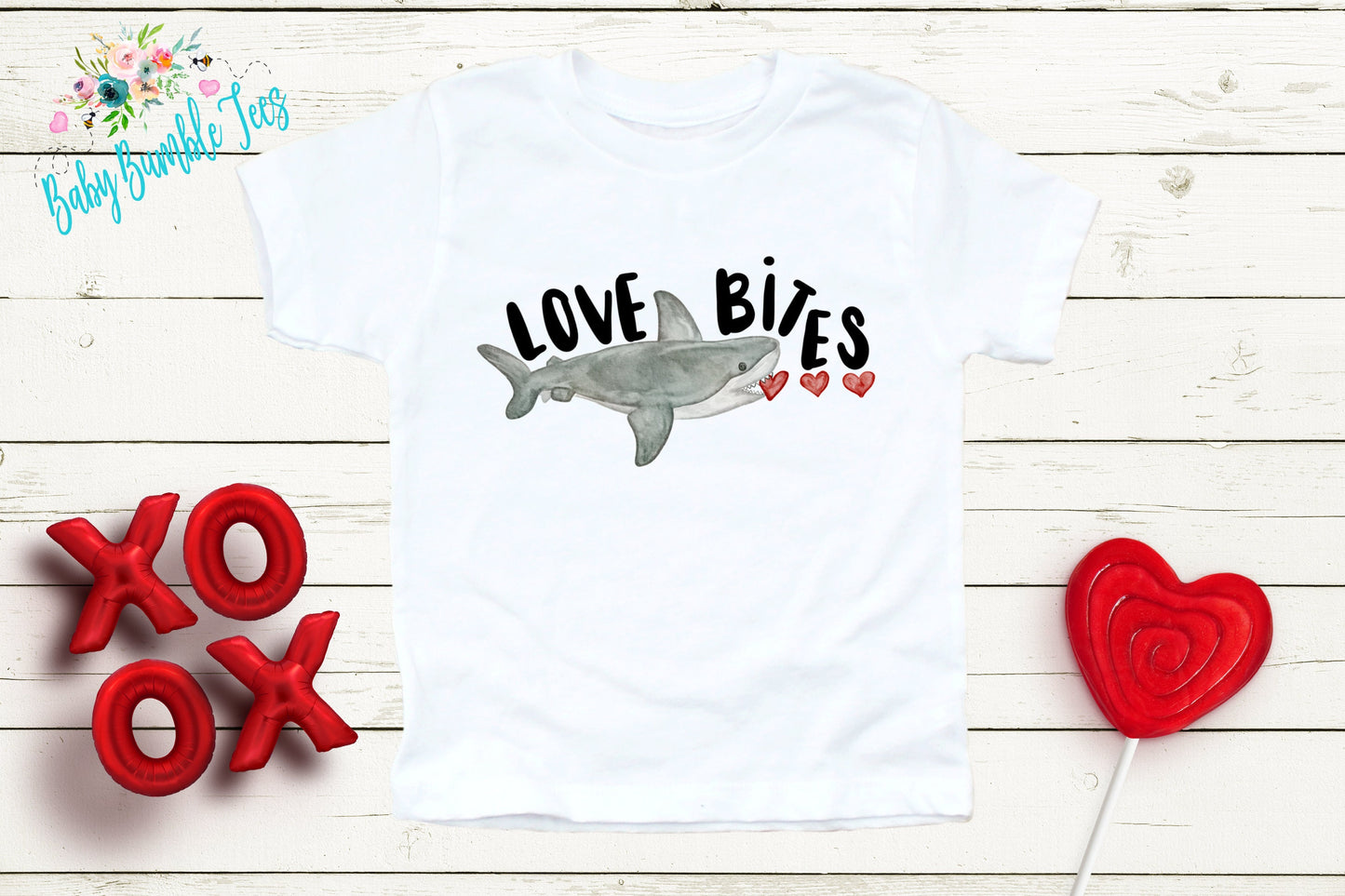 Love Bites Valentine's Day Shirt // Boys Valentine's Day Shirt Boy Shirt // Kids Valentine's Day Shirt // Toddler Shirt // Shark Shirt