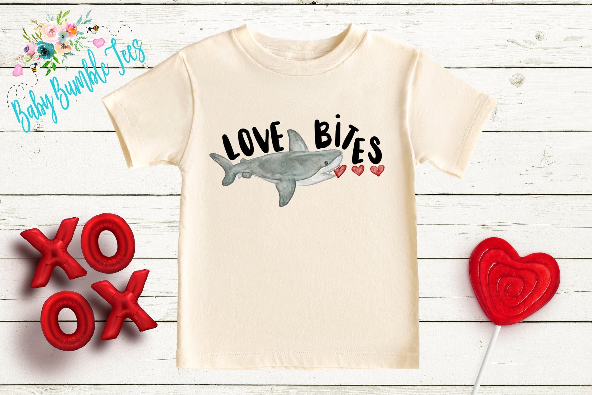 Love Bites Valentine's Day Shirt // Boys Valentine's Day Shirt Boy Shirt // Kids Valentine's Day Shirt // Toddler Shirt // Shark Shirt