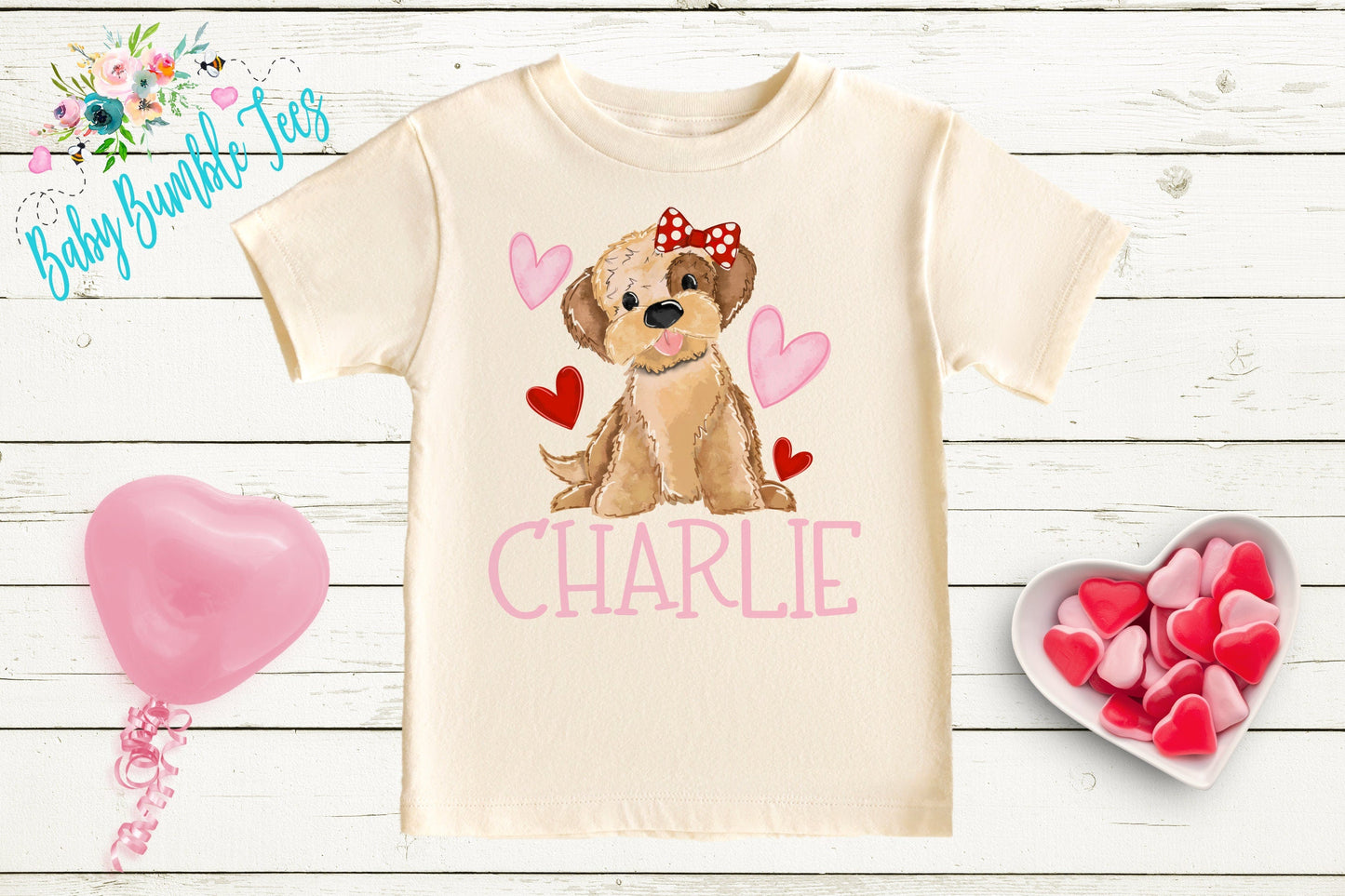 Girls Valentines Day Shirt // Puppy Shirt // Personalized Name // Dog Valentine // My First Valentines Day // Toddler Shirt // kids shirt