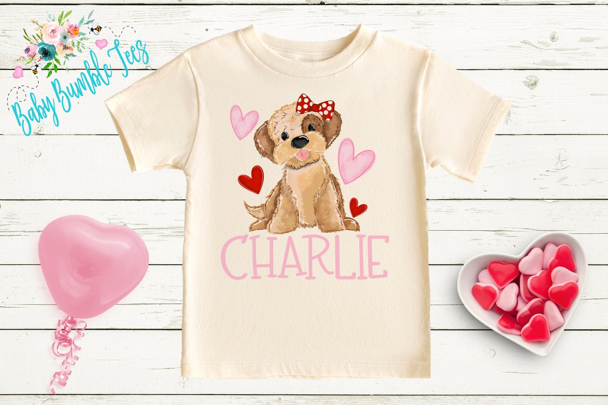 Girls Valentines Day Shirt // Puppy Shirt // Personalized Name // Dog Valentine // My First Valentines Day // Toddler Shirt // kids shirt