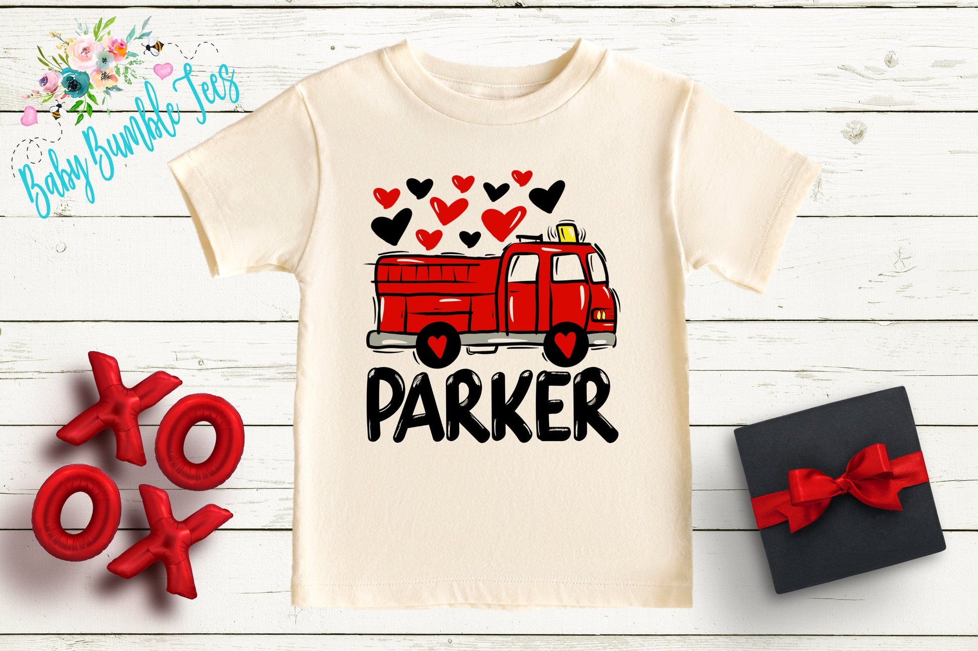 Valentines Day Fire Truck Shirt // Boys Valentines Day Shirt // Boy Shirt // Fire Truck // Kids Valentines Day // Toddler Shirt / kids shirt