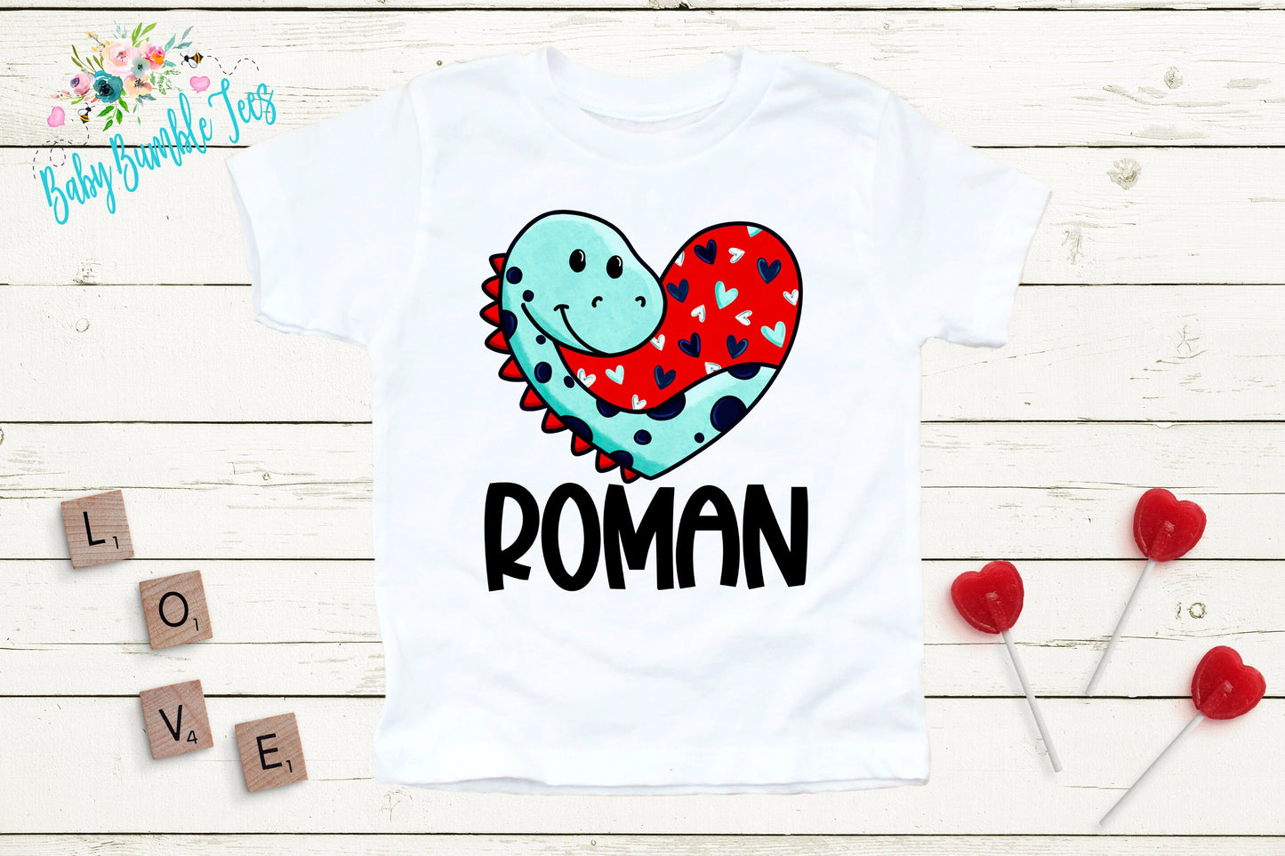 Dinosaur Valentines Day Shirt // Boys Valentine Day Shirt // Kids Valentines day // Toddler Shirt // Kids shirt // Custom Name Shirt