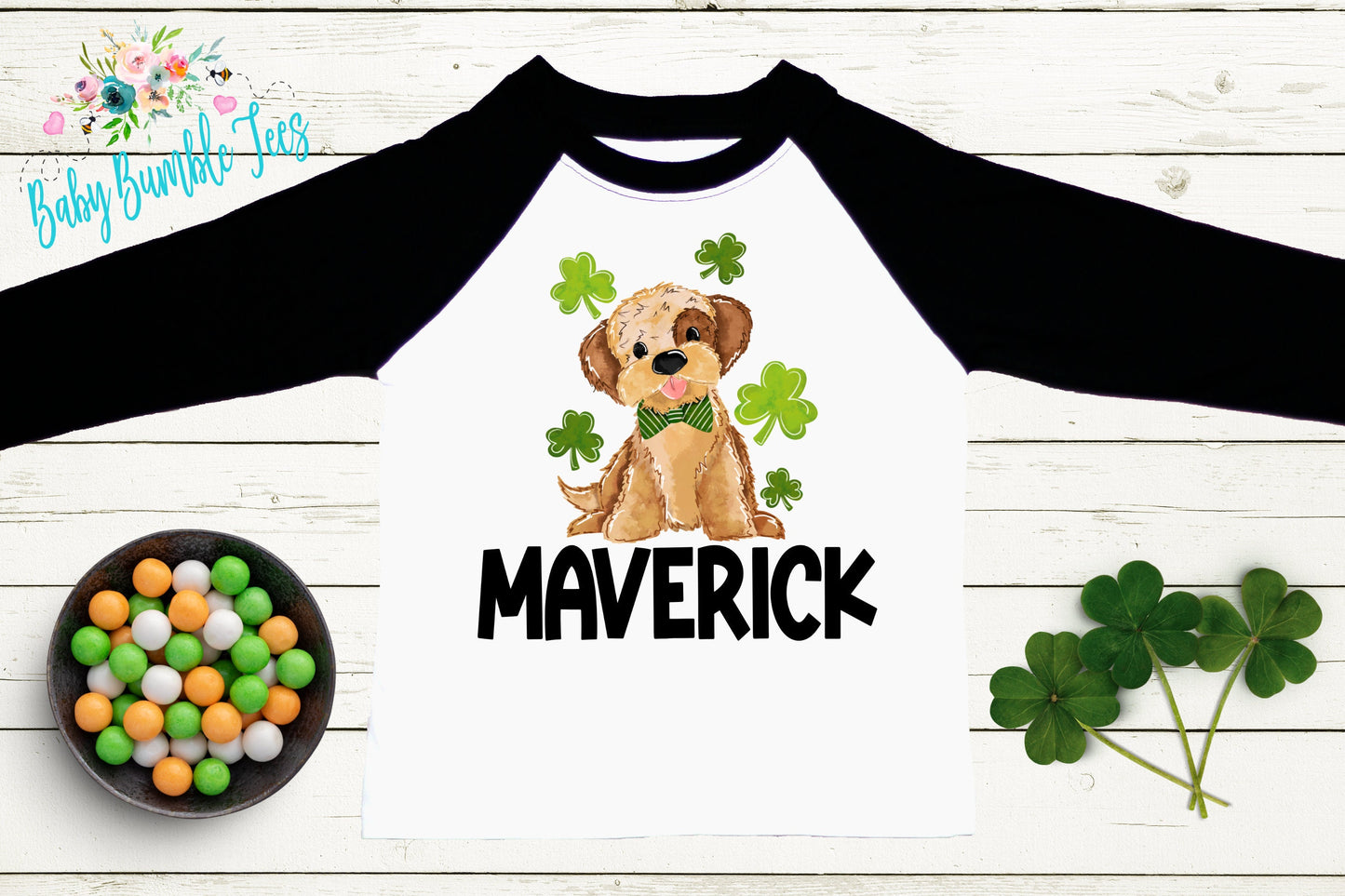 St Patricks Day Dog Shirt - Boys St Patricks Day Shirt - St Paddy's Day - Toddler Shirt - Kids St Patricks Shirt - Puppy Dog Name Shirt