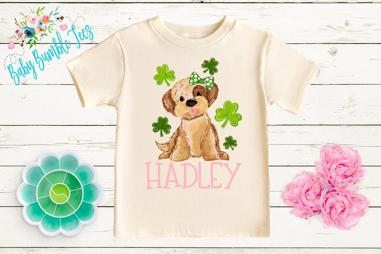 St Patricks Day Kids Shirt - Personalized Name - Girls St Patricks Day Shirt - St Paddy's Day - Toddler Shirt - kids shirt - Puppy Dog