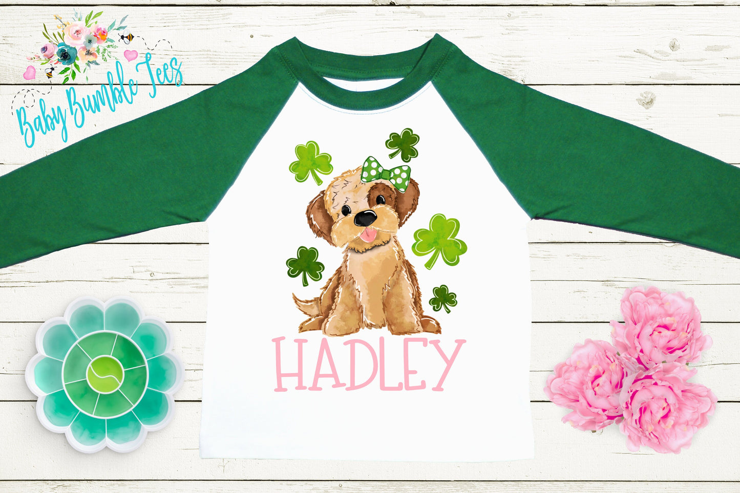 St Patricks Day Kids Shirt - Personalized Name - Girls St Patricks Day Shirt - St Paddy's Day - Toddler Shirt - kids shirt - Puppy Dog