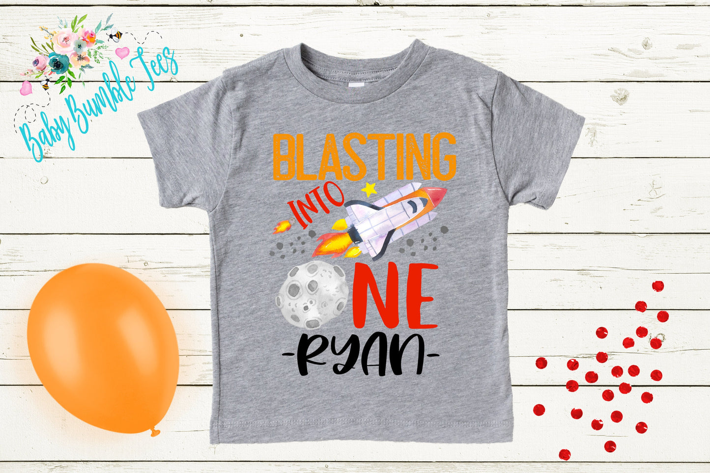 Blasting into One Shirt // First birthday // 1st Birthday shirt // Space Birthday Shirt // Kids Space Shirt // Toddler // Birthday boy