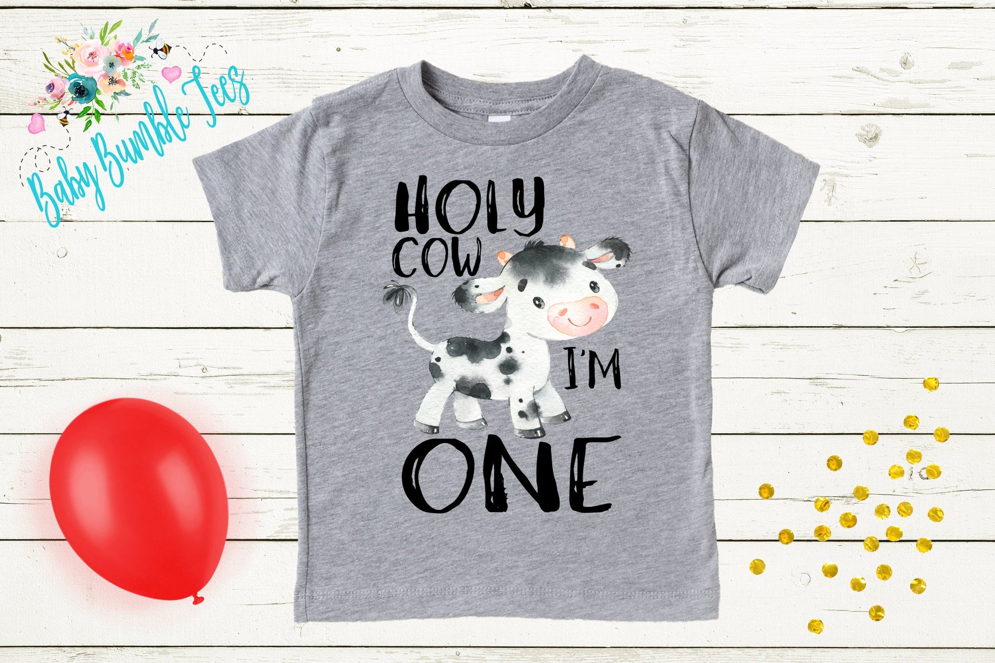 Holy Cow I'm One // First birthday // One birthday shirt // Birthday Boy // Cake Smash Outfits / 1st birthday / Toddler / Cow Farm Birthday