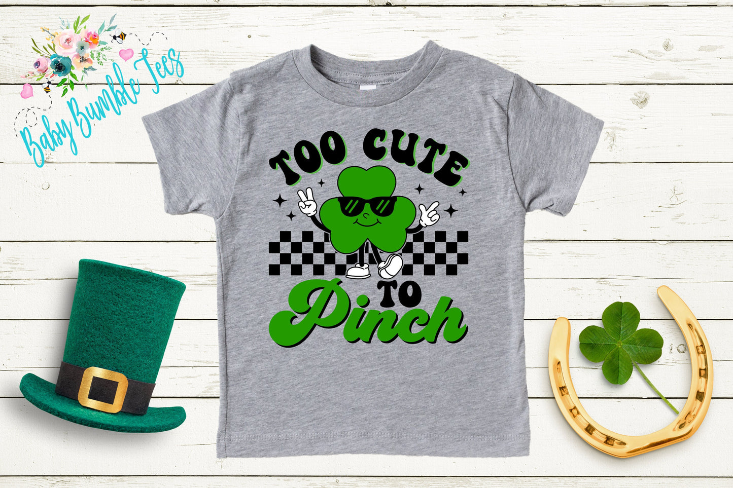 Too Cute To Pinch Shirt - Kids St Patricks Day Shirt - Boys St Patricks Day - Kids St Paddys Day - Toddler Shirt - St Patricks Clover