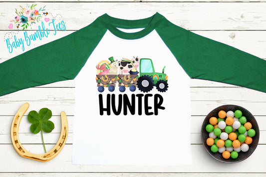 St Patricks Day Tractor Shirt - Boys St Patricks Shirt - Personalized Name - Kids St Patricks Day Shirt - St Patricks Toddler Shirt