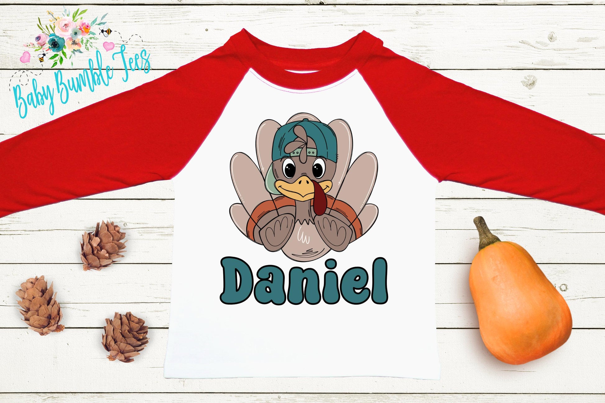 Boys Thanksgiving Shirt, Kids Turkey Name T-shirt, Personalized Tee, Pumpkin Patch Outfit, Toddler Custom Name Shirt, Retro Kids Fall Shirt