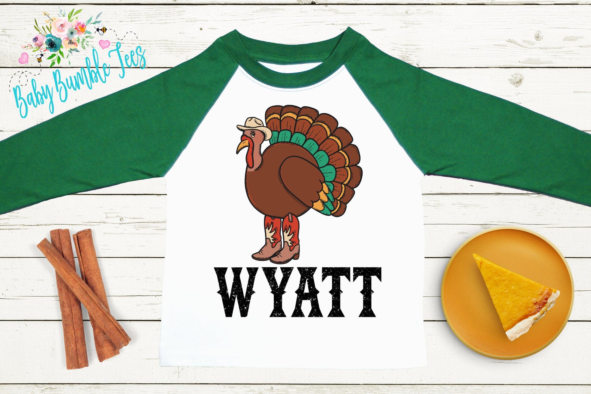 Boys Thanksgiving Shirt, Cowboy Turkey Name T-shirt, Fall Personalized Tee, Kids Pumpkin Patch Outfit, Toddler Custom Name Shirt, Western