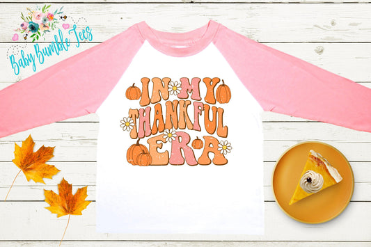 In My Thankful Era Kids Shirt, Girls Thanksgiving T-shirt, Toddler Fall Tee, Pumpkin Patch Outfit, Retro Kids Fall Shirt, Funny Groovy Shirt