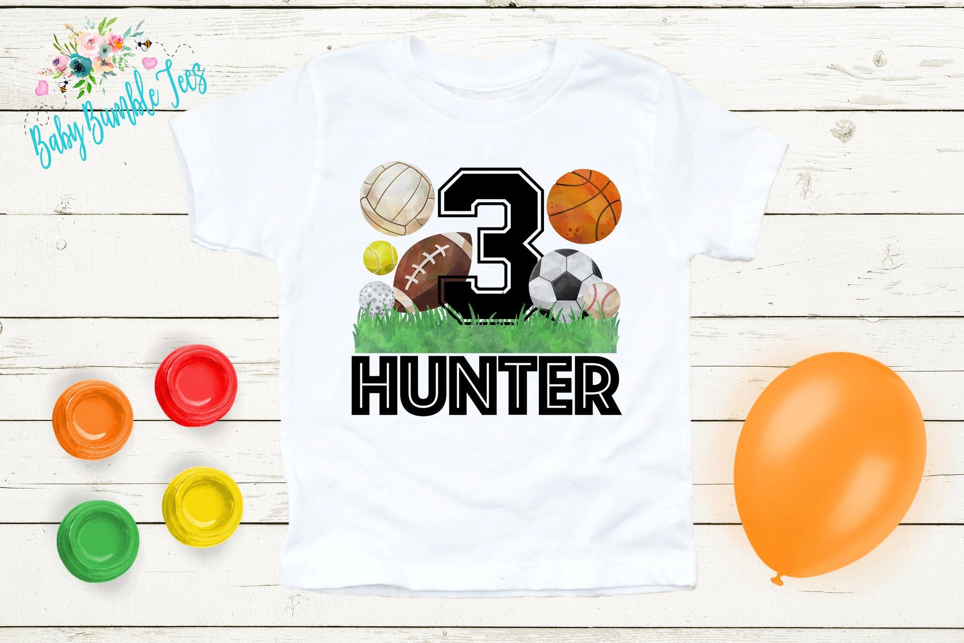 Boys Sports Birthday Shirt, Birthday Party T-Shirt, Kids Birthday Shirt, Toddler Sports Birthday, Football, Soccer, Baseball, Basketball