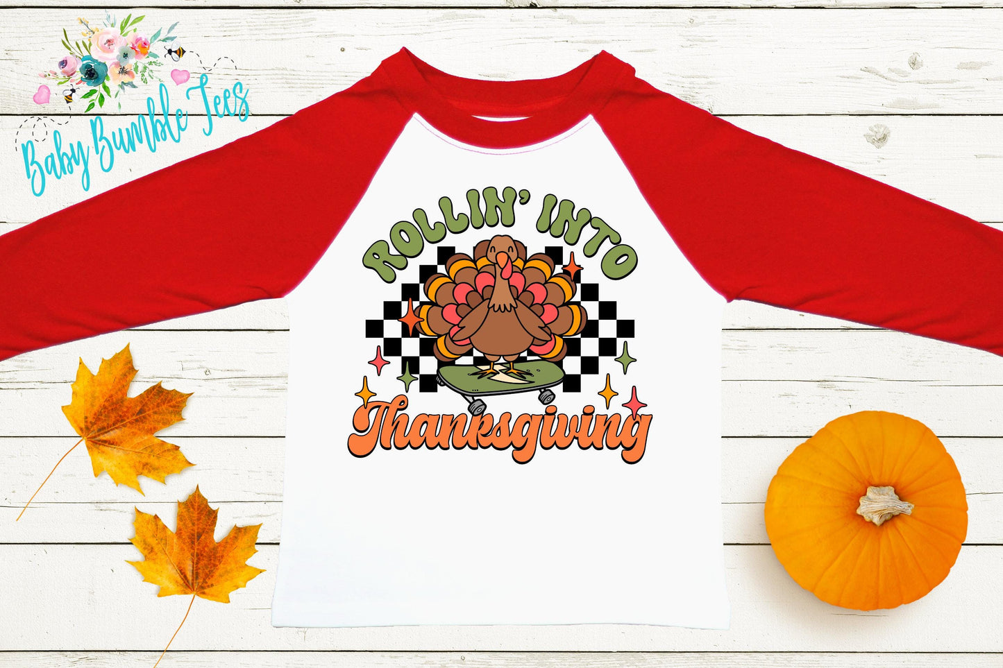 Rolling Into Thanksgiving Shirt, Boys Thanksgiving T-shirt, Toddler Fall Tee, Pumpkin Patch Outfit, Retro Kids Fall Shirt, Funny Groovy Tee