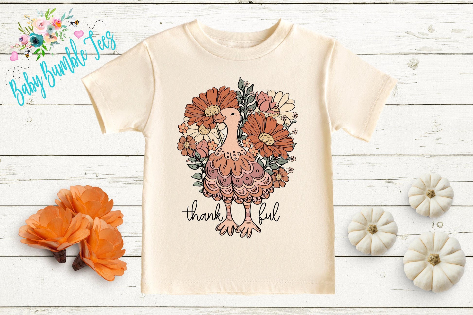 Girls Thanksgiving T-shirt, Boho Turkey Tee, Toddler Fall Shirt, Kids Pumpkin Patch Outfit, Retro Kids Shirt, Groovy Holiday Girl Shirt