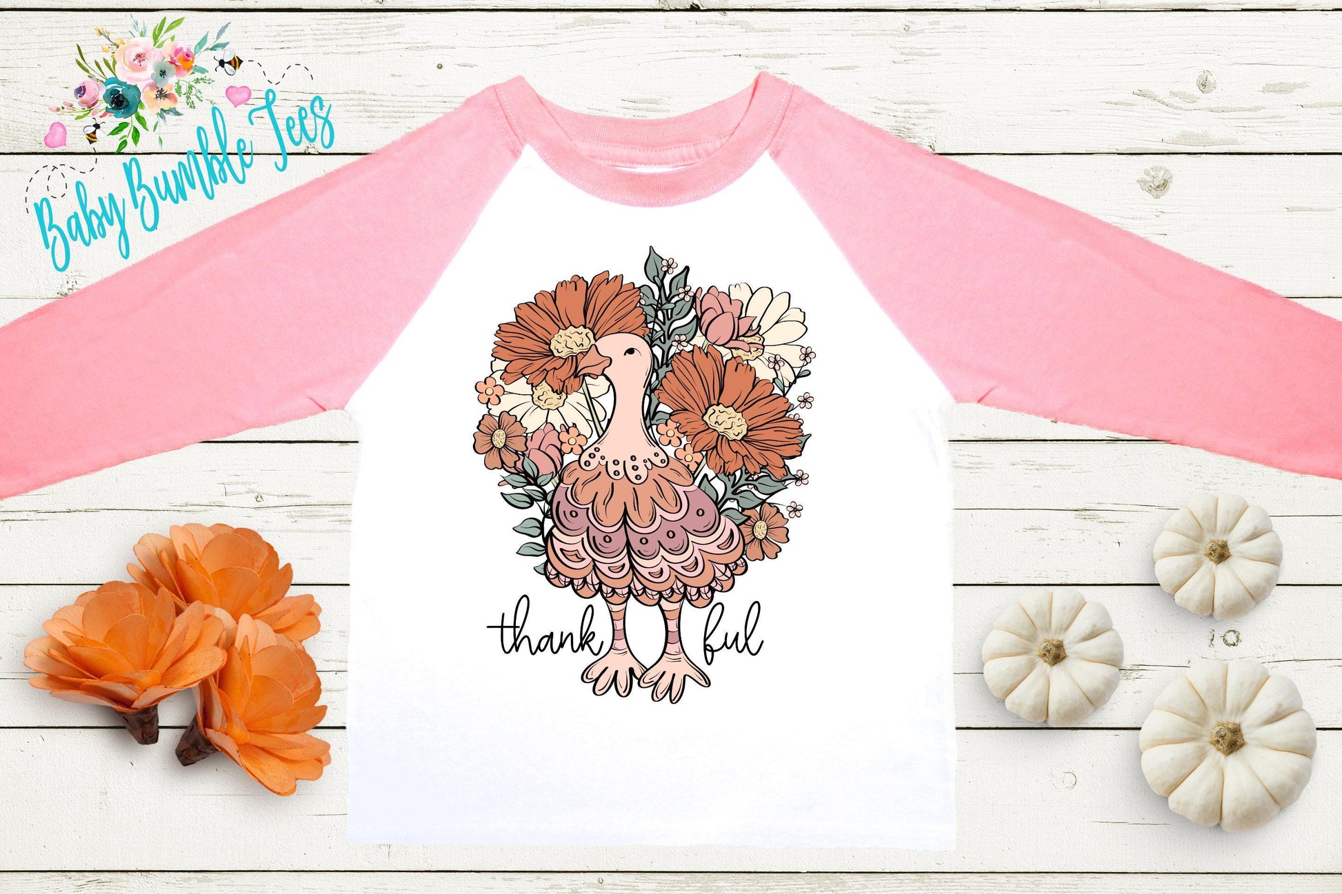 Girls Thanksgiving T-shirt, Boho Turkey Tee, Toddler Fall Shirt, Kids Pumpkin Patch Outfit, Retro Kids Shirt, Groovy Holiday Girl Shirt