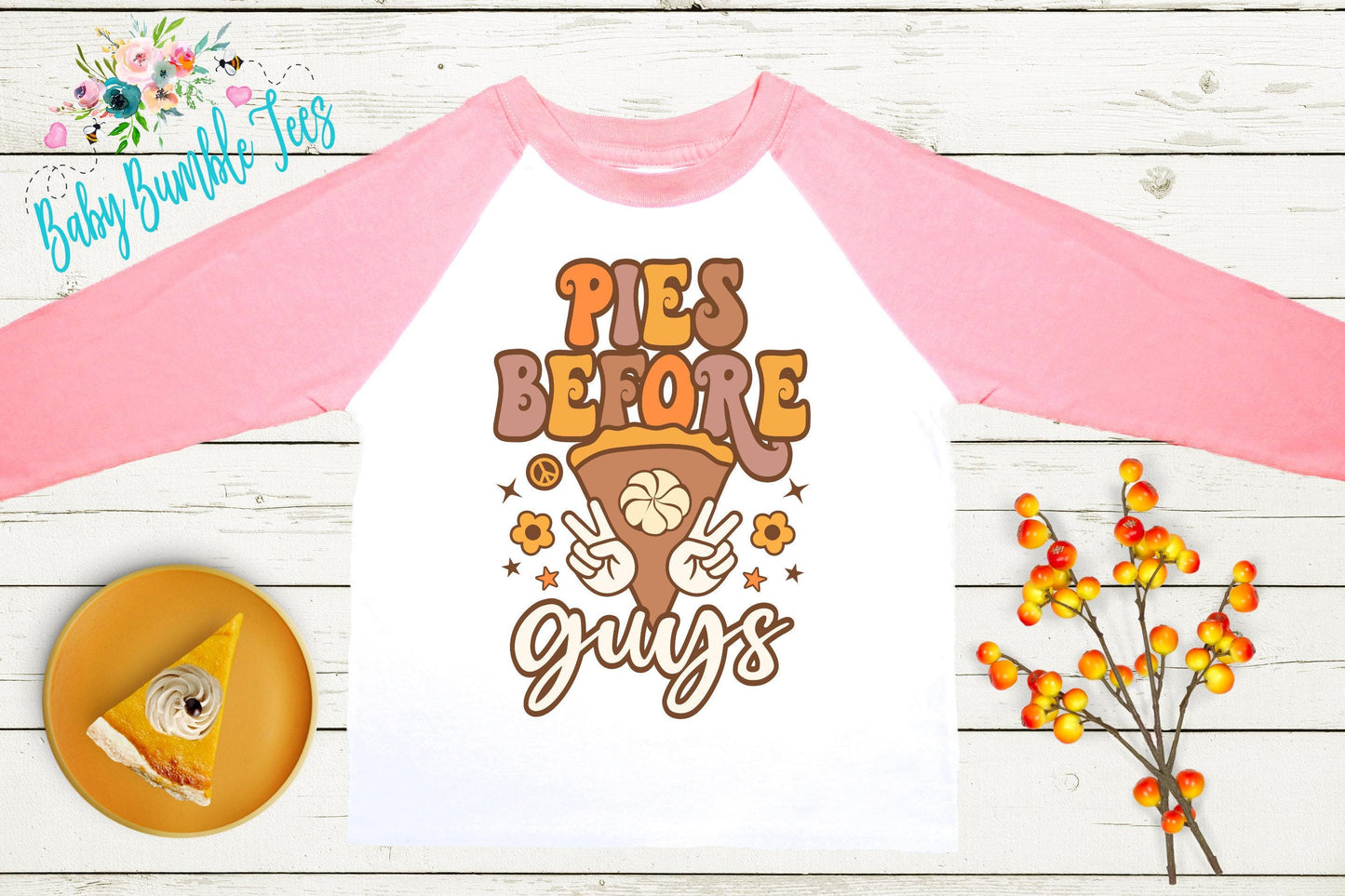 Pies Before Guys Shirt, Girls Thanksgiving T-shirt, Toddler Fall Tee, Pumpkin Patch Outfit, Retro Kids Fall Shirt, Retro Groovy Shirt, Funny