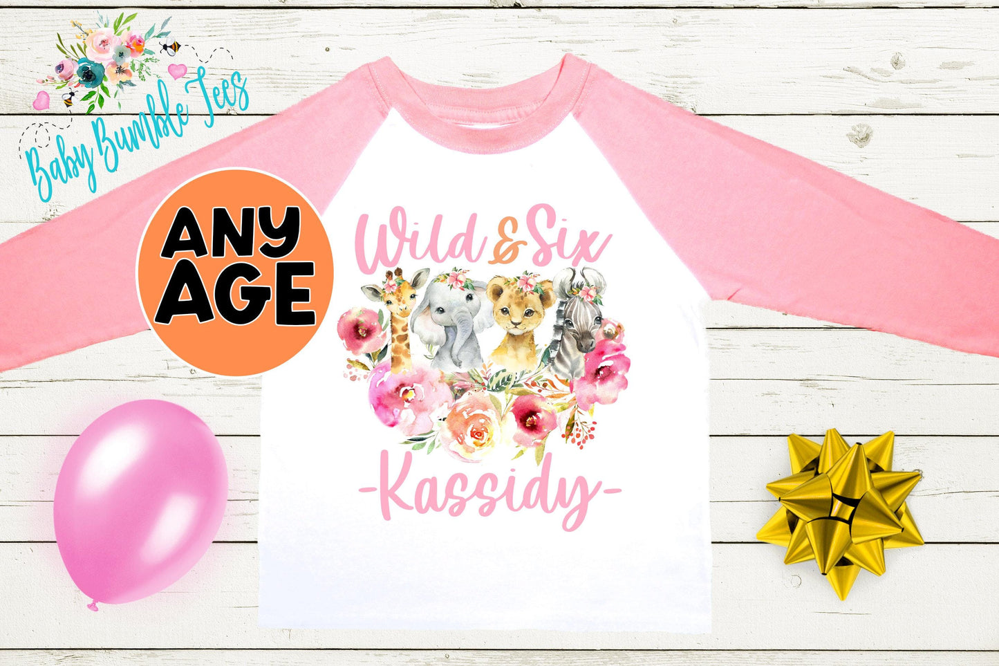 Girls Safari Birthday Shirt, Kids Birthday Shirt, Custom Name Birthday Tee, Girl Birthday shirt, Girl Birthday Party T-Shirt, Personalized