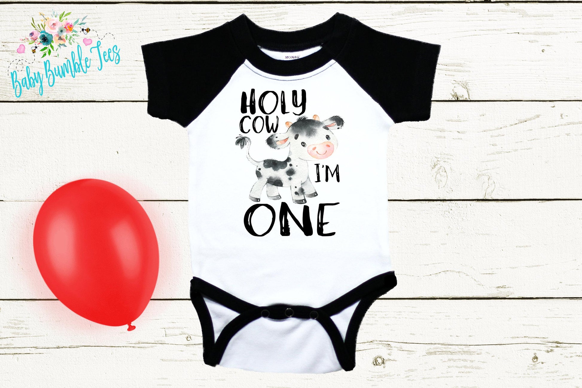 Holy Cow I'm One // First Birthday Boy Outfit // Birthday Boy // Birthday Boy Name // Cake Smash // Birthday Shirt // Farm Birthday