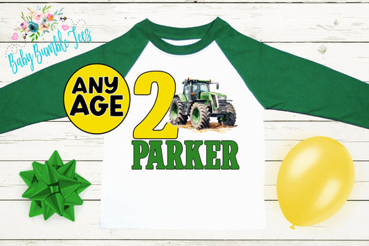 Boys Tractor Birthday Shirt, Kids Farm Birthday Shirt, Custom Name Birthday Tee, Boy Birthday shirt, Birthday Party T-Shirt, Personalized