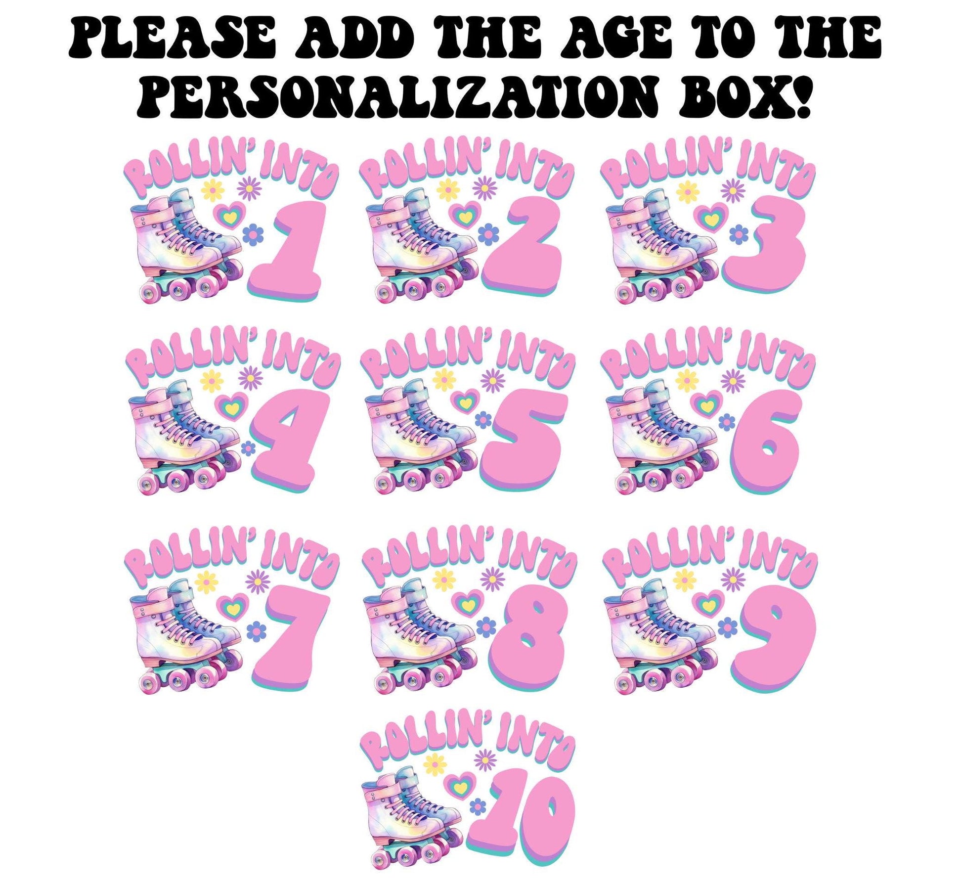 Roller Blade Girls Birthday Shirt, Rolling into, Kids Birthday Shirt, Retro Birthday Tee, Girl Birthday shirt, Groovy Skate Birthday Party