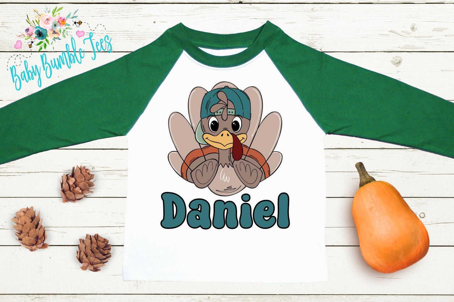 Boys Thanksgiving Shirt, Kids Turkey Name T-shirt, Personalized Tee, Pumpkin Patch Outfit, Toddler Custom Name Shirt, Retro Kids Fall Shirt