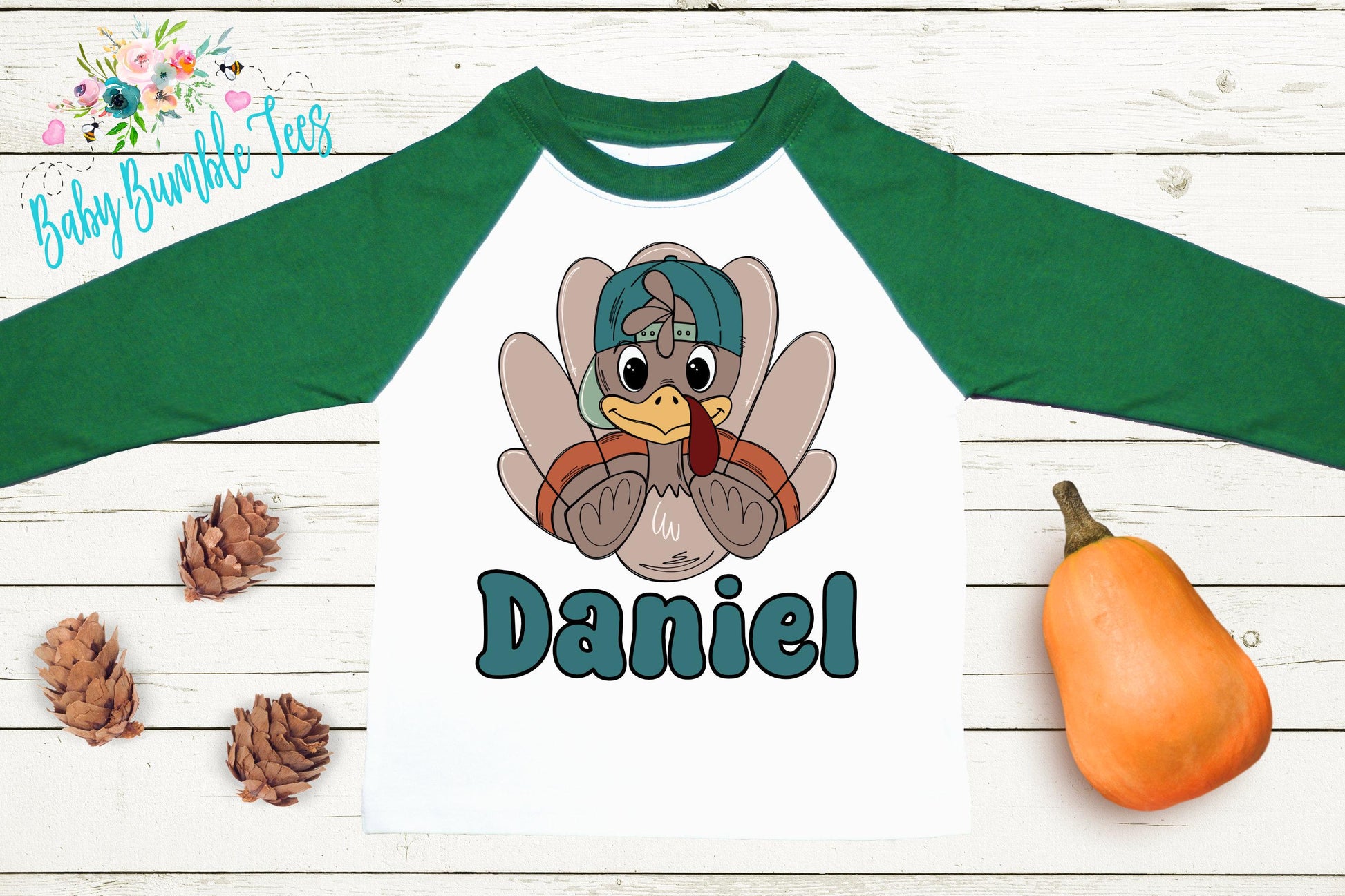 Boys Thanksgiving Shirt, Kids Turkey Name T-shirt, Personalized Tee, Pumpkin Patch Outfit, Toddler Custom Name Shirt, Retro Kids Fall Shirt