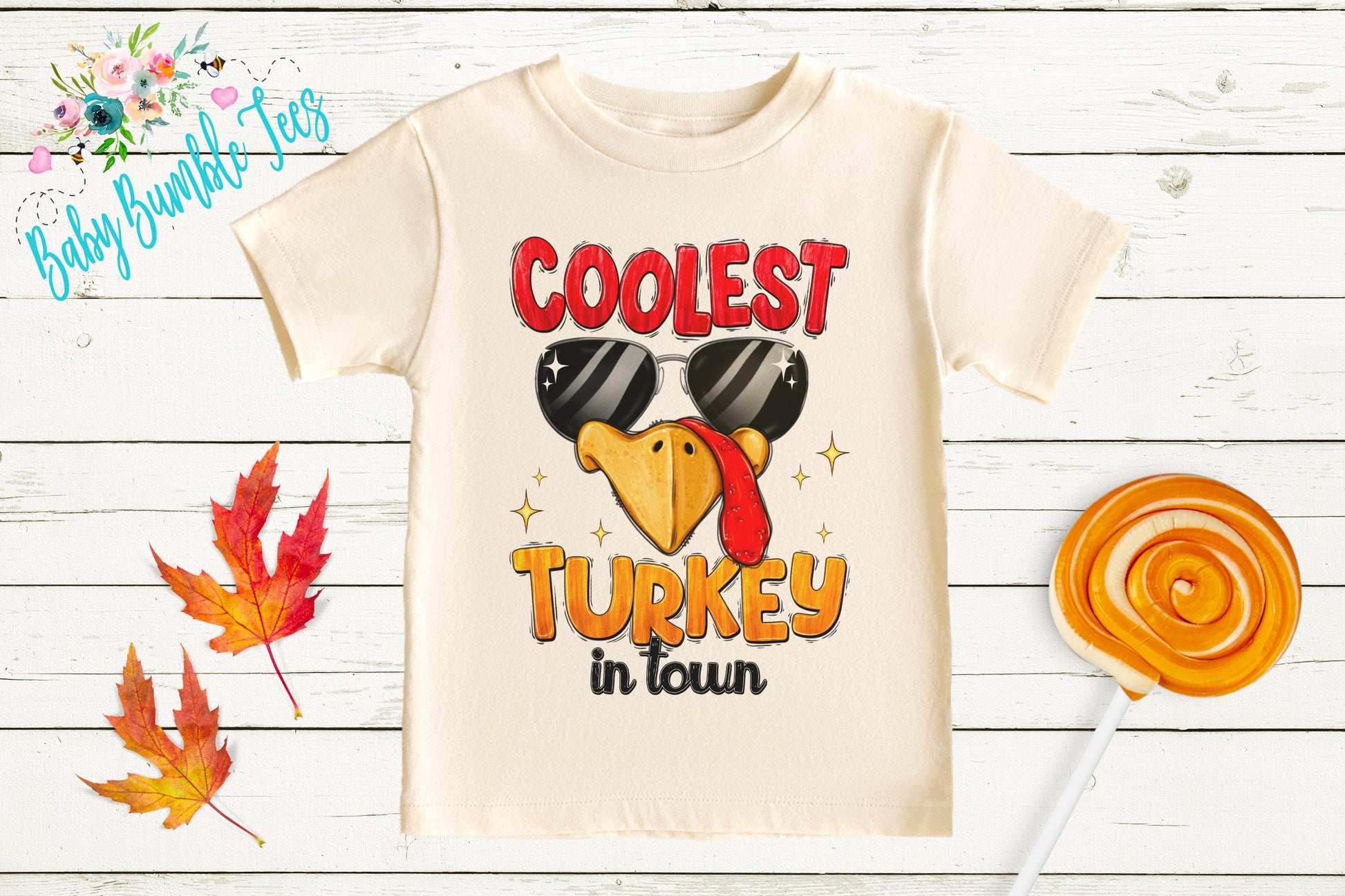 Coolest Turkey In Town Shirt, Boys Thanksgiving T-shirt, Toddler Fall Tee, Pumpkin Patch Outfit, Retro Kids Fall Shirt, Funny Groovy