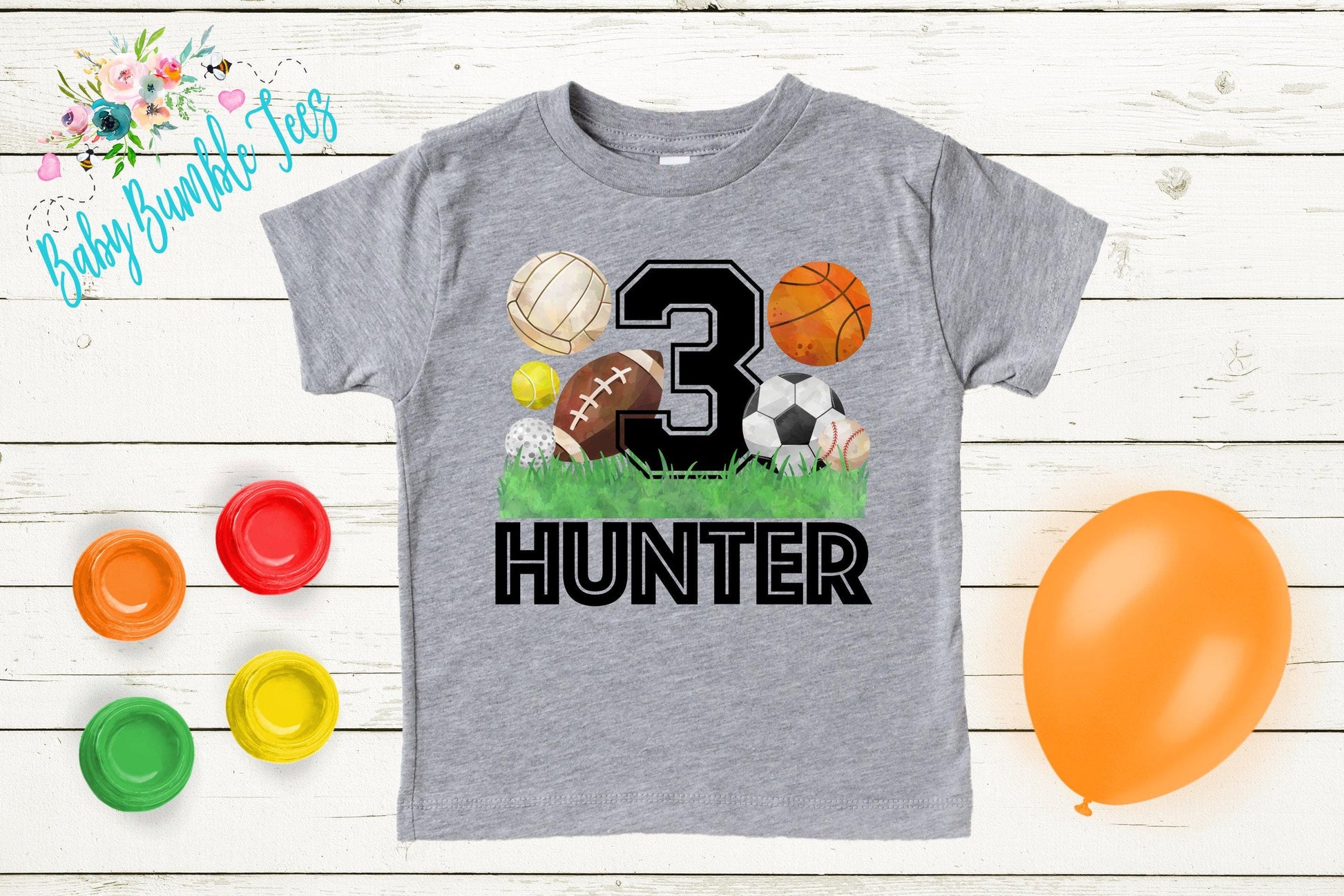 Boys Sports Birthday Shirt, Birthday Party T-Shirt, Kids Birthday Shirt, Toddler Sports Birthday, Football, Soccer, Baseball, Basketball
