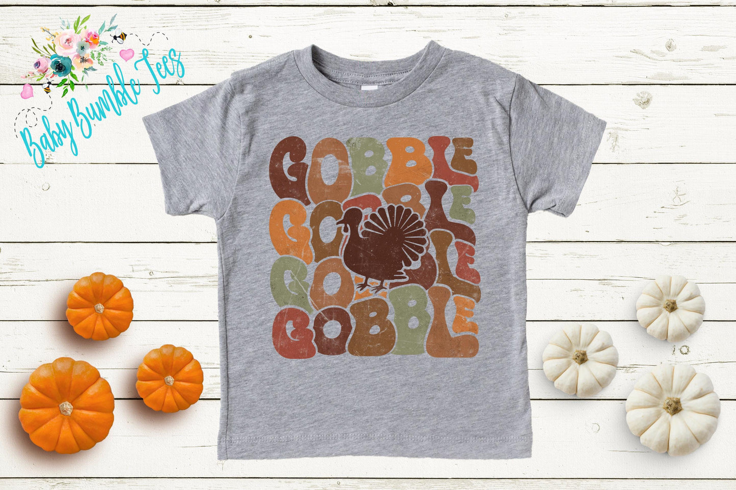 Kids Turkey Gobble Shirt, Thanksgiving T-shirt, Toddler Fall Tee, Pumpkin Patch Outfit, Retro Kids Fall Shirt, Retro Groovy Shirt, Funny