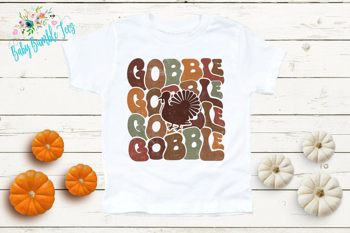 Kids Turkey Gobble Shirt, Thanksgiving T-shirt, Toddler Fall Tee, Pumpkin Patch Outfit, Retro Kids Fall Shirt, Retro Groovy Shirt, Funny