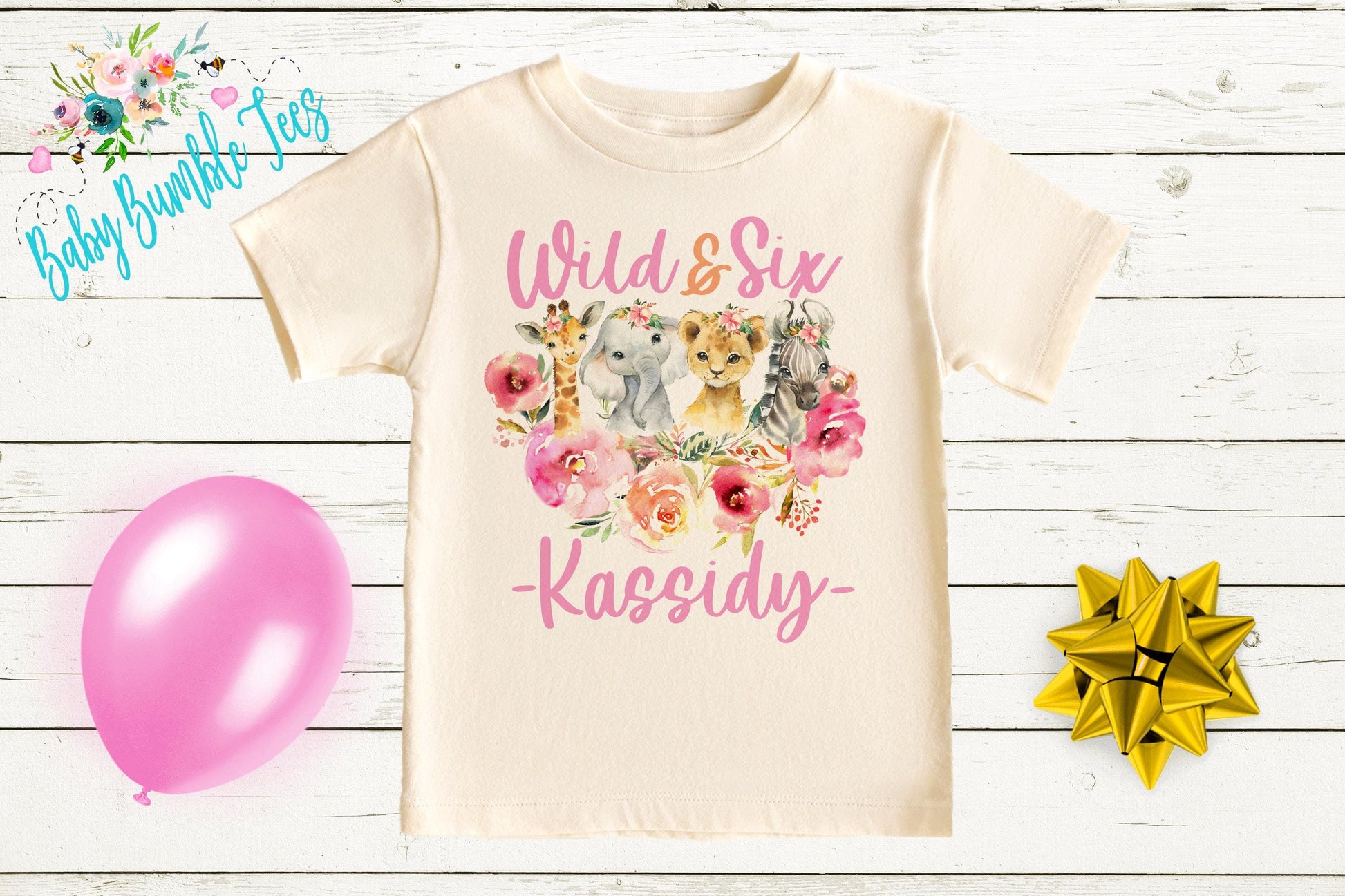 Girls Safari Birthday Shirt, Kids Birthday Shirt, Custom Name Birthday Tee, Girl Birthday shirt, Girl Birthday Party T-Shirt, Personalized